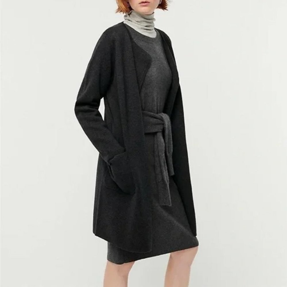 J Crew Juliette Collarless Sweater Blazer dark gray